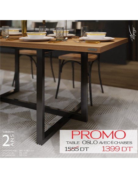 OSLO 282-SN avec 6 chaises