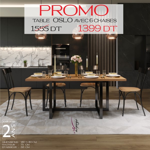 OSLO 282-SN avec 6 chaises