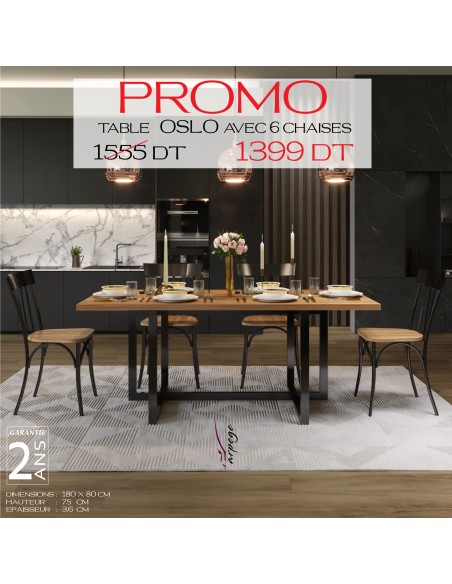 OSLO 282-SN avec 6 chaises