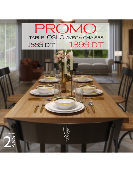 OSLO 282-SN avec 6 chaises