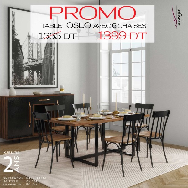 OSLO 282-SN avec 6 chaises
