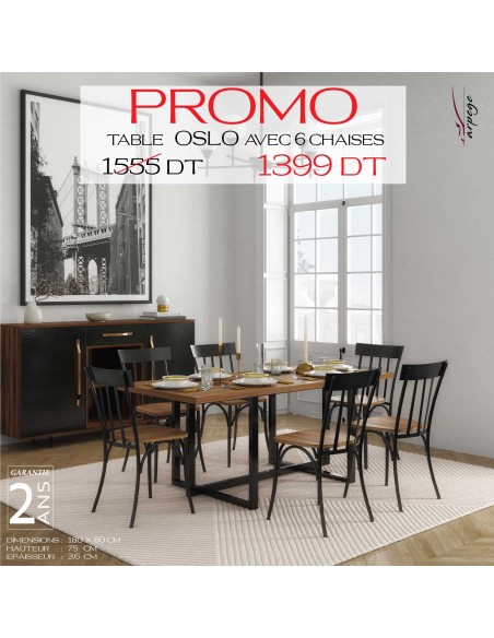 OSLO 282-SN avec 6 chaises