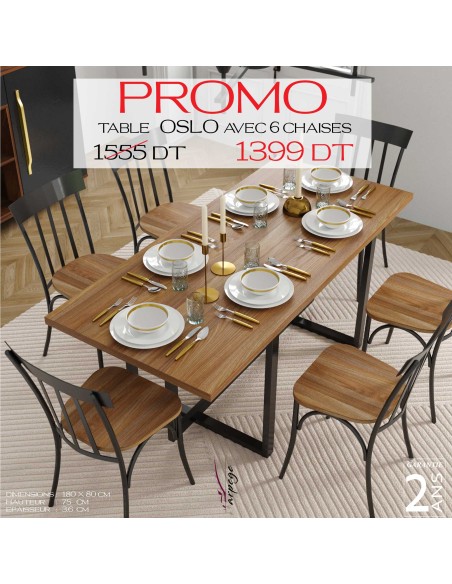 OSLO 282-SN avec 6 chaises