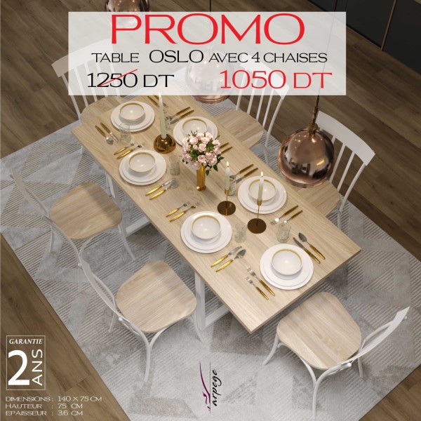 OSLO 310-SB avec 4 chaises